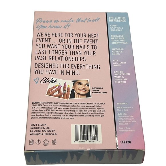 Clutch Nails Blue Ombre Fake Nails 24 Long Lasting Coffin NEW - Picture 4 of 4